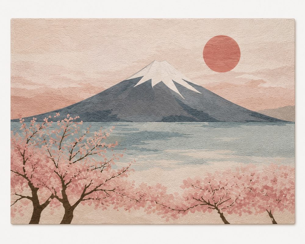 Mount Fuji rug design