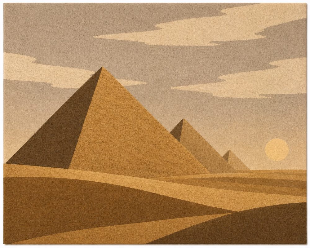 Pyramids rug design